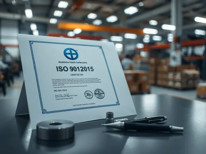 ISO 9001 认证证书与铁艺样品