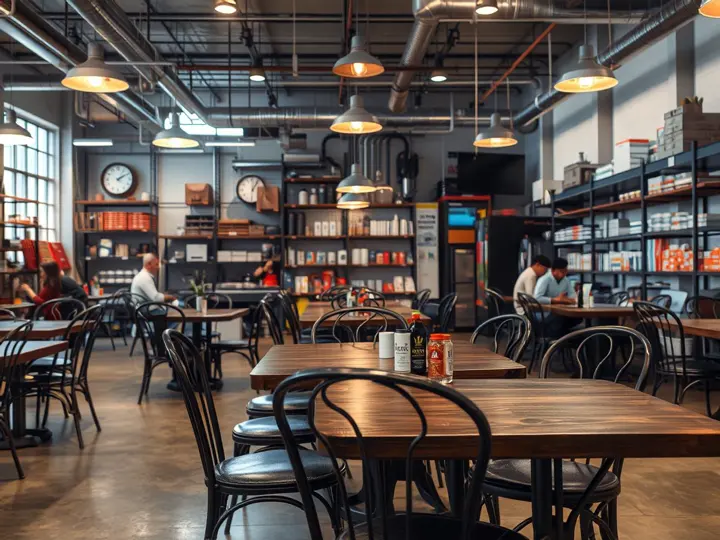 餐饮门店中使用华茂铁艺桌椅的实景